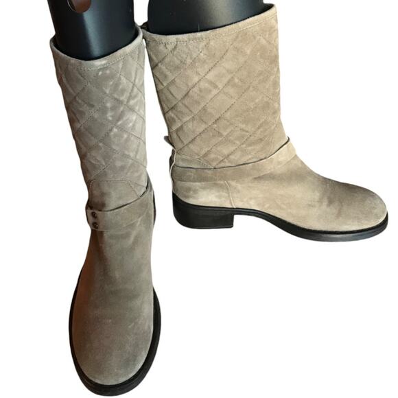 Aquatalia Quilted Suede Moto Style "Weather Proof" Boots size 9.5 - Picture 14 of 14